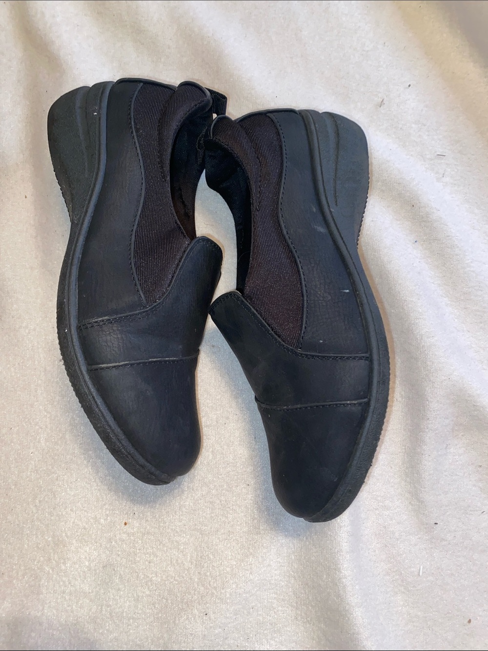 Slip-On Black Leather Comfort Shoes - Picture 4 of 5